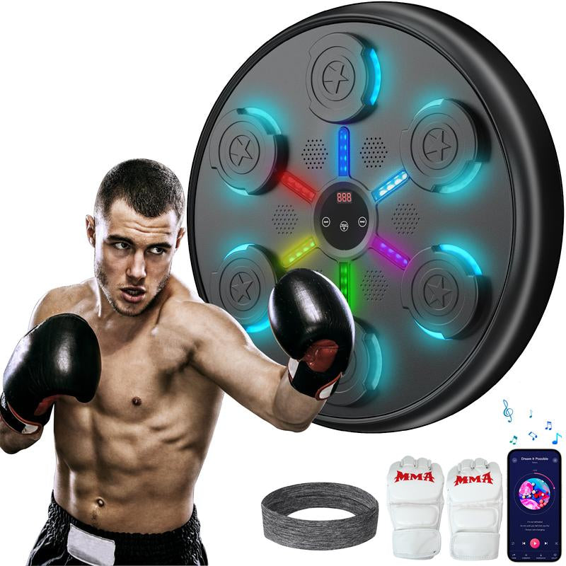 Music Boxing Machine, Boxing Music Workout Machine for Adults Kids, Smart Bluetooth Boxing Music Trainer, Wall Mounted Musical Punching Pad