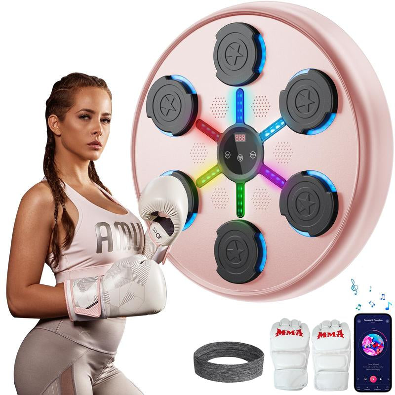 Music Boxing Machine, Boxing Music Workout Machine for Adults Kids, Smart Bluetooth Boxing Music Trainer, Wall Mounted Musical Punching Pad