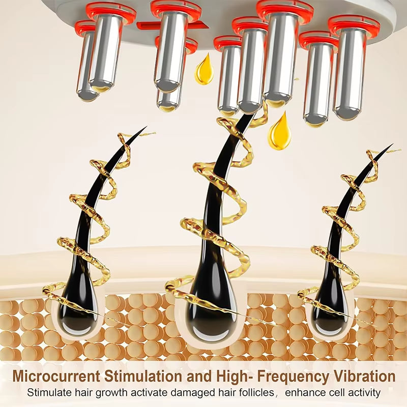 Revitalize Your Hair: Microcurrent Scalp Massager Comb with Red Light Therapy & Vibration for Effective Anti-Hair Loss Treatment