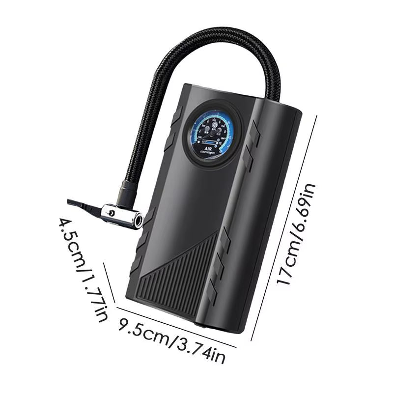 Portable Electric Tire Inflator with Pressure Gauge - Fast and Efficient Air Pump for Quick Inflation