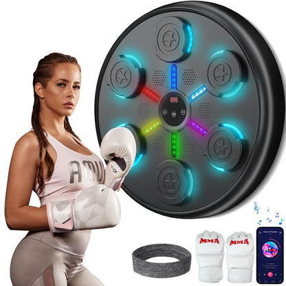 Music Boxing Machine, Boxing Music Workout Machine for Adults Kids, Smart Bluetooth Boxing Music Trainer, Wall Mounted Musical Punching Pad