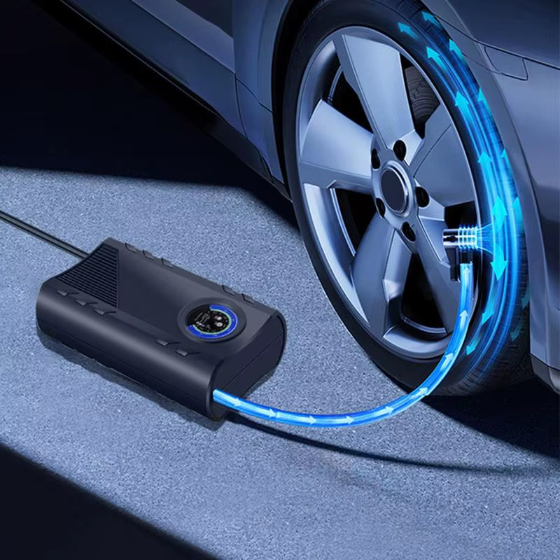 Portable Electric Tire Inflator with Pressure Gauge - Fast and Efficient Air Pump for Quick Inflation