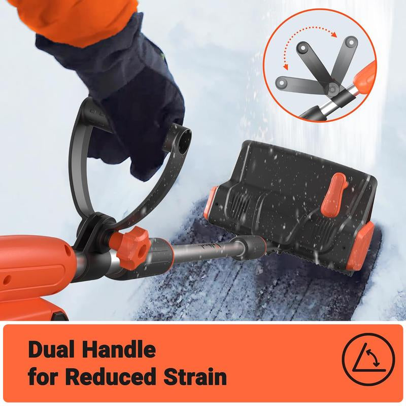 Voltask Cordless Snow Shovel 24V 13-Inch 4-Ah Battery Snow Blower with Directional Plate Adjustable Front Handle Quick Charger Included