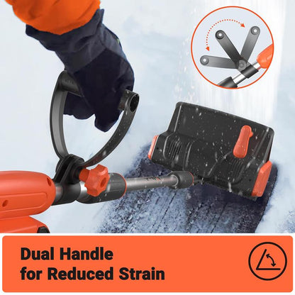 Voltask Cordless Snow Shovel 24V 13-Inch 4-Ah Battery Snow Blower with Directional Plate Adjustable Front Handle Quick Charger Included