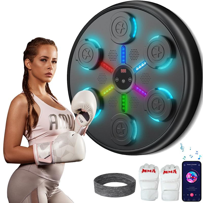 Music Boxing Machine, Boxing Music Workout Machine for Adults Kids, Smart Bluetooth Boxing Music Trainer, Wall Mounted Musical Punching Pad