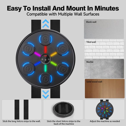 Music Boxing Machine, Boxing Music Workout Machine for Adults Kids, Smart Bluetooth Boxing Music Trainer, Wall Mounted Musical Punching Pad