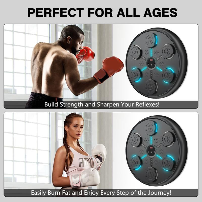 Music Boxing Machine, Boxing Music Workout Machine for Adults Kids, Smart Bluetooth Boxing Music Trainer, Wall Mounted Musical Punching Pad